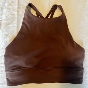 High neck long line energy bra